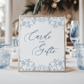 Frans Blauw Chinoiserie Bloemen Kaarten en geschen Poster