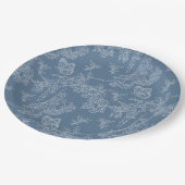 Frans Blauw Chinoiserie Bloemen Vrijgezellenfeest Papieren Bordje (Gekanteld)