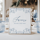 Frans Blauw Chinoiserie Bloemen Vrijgezellenfeest  Poster