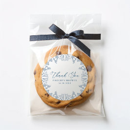 Frans Blauw Chinoiserie Bloemenbruid Favor Sticker