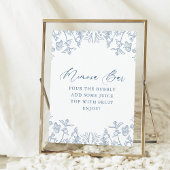 Frans Blauw Chinoiserie Floral Bridal Mimosa Bar Poster