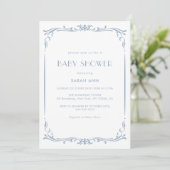 Frans Blauw Classic Lijst Baby shower Kaart (Staand voorkant)