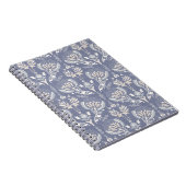 Frans blauw damast, armoedig chic. notitieboek (Rechterzijde)