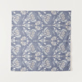 Frans blauw damast, armoedig chic. wandkleed (Voorkant (horizontaal))