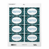 Frans Blauw Damast Recept/Goodies Label (Full Sheet)