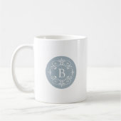 Frans Blauw en wit decoratief monogram Koffiemok (Links)
