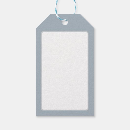 Frans Blauw en wit Elegant Monogram Cadeaulabel (Achterkant)