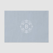 Frans Blauw en wit Elegant Monogram Tissuepapier (Voorkant)