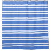 Frans blauw en wit gestreept douchegordijn (Voorkant)