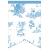 Frans Blauw en Wit Toile de Jouy Baby shower Vlaggetjes (Eerste vlag)