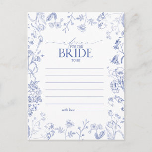 Frans blauw en wit Victoriaans advies aan de bride Briefkaart