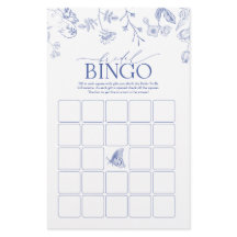 Frans Blauw en wit Victoriaans Bridal Bingo Game