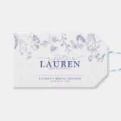 Frans blauw en wit Victoriaans schoeisel Geen omlo Cadeaulabel (Voorkant (Horizontaal))