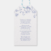 Frans blauw en wit Victoriaans schoeisel Geen omlo Cadeaulabel (Achterkant)