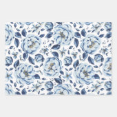 Frans  blauw flessenpatroon inpakpapier vel (Voorkant 3)