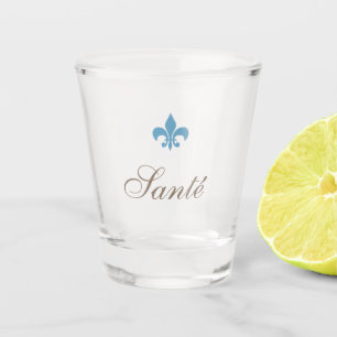 Frans Blauw Fleur de Lis Santé Trouwgunst Shot Glas