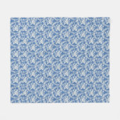 Frans Blauw-groen flessenpatroon Botanische afbeel Fleece Deken (Voorkant (Horizontaal))