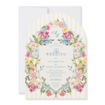 Frans Blauw Kleurrijke Bloemmonogram  Crest