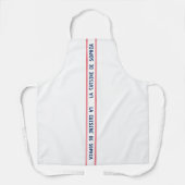 Frans Blauw La Cuisine Naam & Rood Gestreept Schort (Voorkant)
