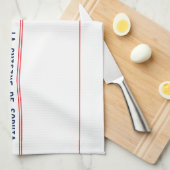 Frans Blauw La Cuisine Naam & Rood Gestreept Theedoek (Quarter Fold)