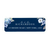 Frans Blauw & Lavendel Waterverf Bloemen Bruiloft Etiket (Voorkant)