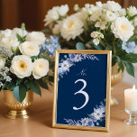 Frans Blauw & Lavendel Waterverf Bloemen Navy Blau Kaart<br><div class="desc">Ons Paris Whisper trouwtafelnummer ontwerp roept een romantische en mooie franse elegantie op. Mooie waterverf bloemencombinatie met fluisterend Frans blauw en zacht lavendeltinten vangen een Parijse elegantie. Romantische typografische koppeling van series en elegante scriptdetails verbetert de romantische stijl verder. Prachtige handbeschilderde Franse blauw en zacht lavendel waterverf bloemen leggen de...</div>