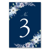 Frans Blauw & Lavendel Waterverf Bloemen Navy Blau Kaart (Voorkant)