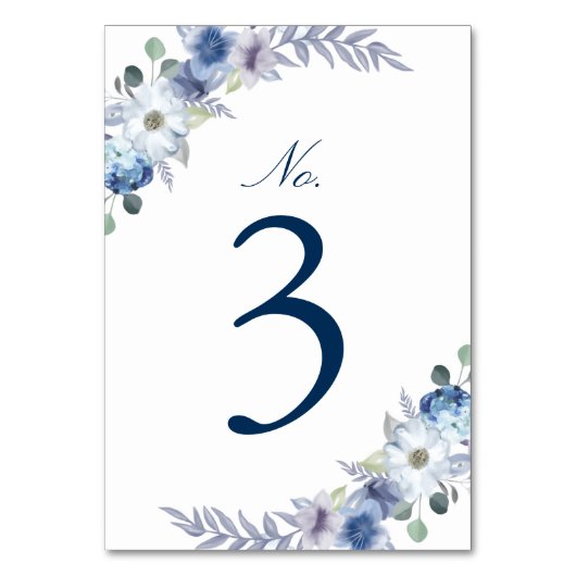 Frans Blauw & Lavendel Waterverf Bloemen Wit Kaart (Voorkant)