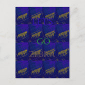 Frans Blauw "Let's Go Zebra" Abstracte druk Briefkaart (Voorkant)