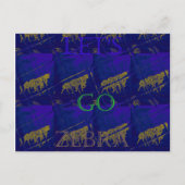 Frans Blauw "Let's Go Zebra" Abstracte druk Briefkaart (Voorkant)
