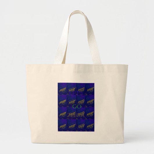 Frans Blauw "Let's Go Zebra" Abstracte druk Grote Tote Bag (Voorkant)