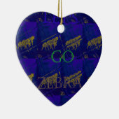 Frans Blauw "Let's Go Zebra" Abstracte druk Keramisch Ornament (Rechts)