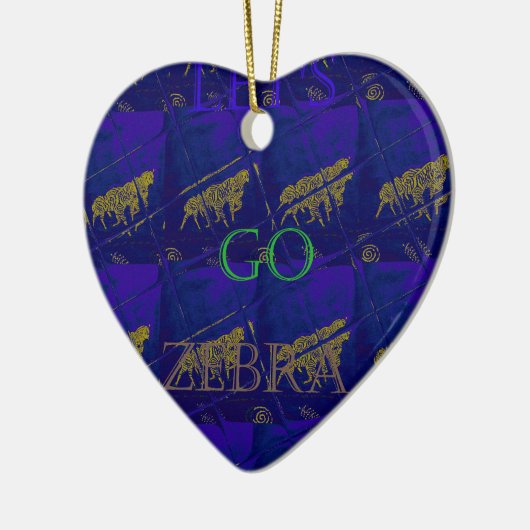 Frans Blauw "Let's Go Zebra" Abstracte druk Keramisch Ornament (Links)