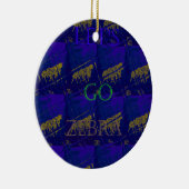 Frans Blauw "Let's Go Zebra" Abstracte druk Keramisch Ornament (Rechts)