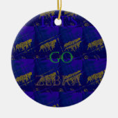 Frans Blauw "Let's Go Zebra" Abstracte druk Keramisch Ornament (Voorkant)