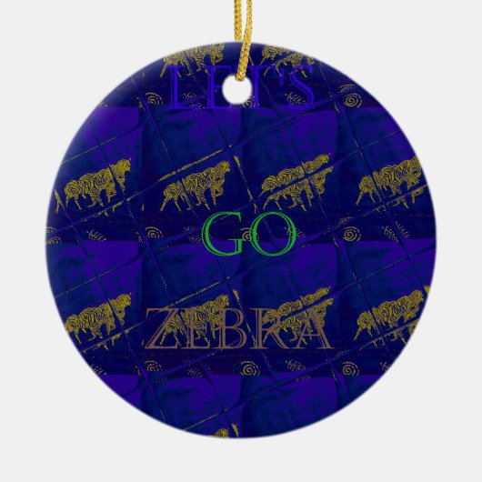 Frans Blauw "Let's Go Zebra" Abstracte druk Keramisch Ornament (Voorkant)