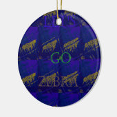 Frans Blauw "Let's Go Zebra" Abstracte druk Keramisch Ornament (Links)
