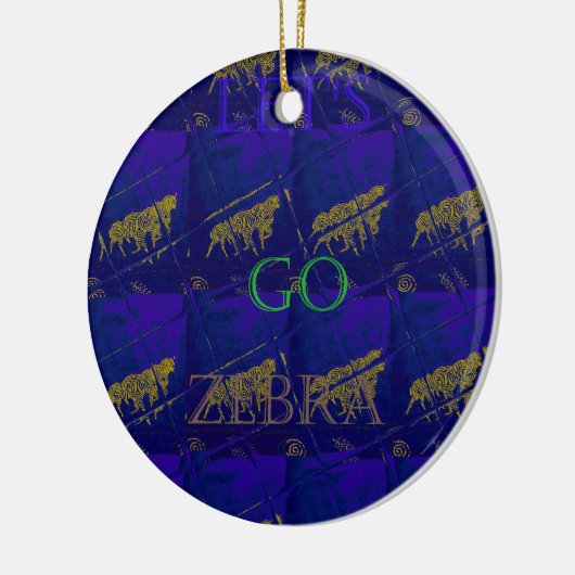 Frans Blauw "Let's Go Zebra" Abstracte druk Keramisch Ornament (Links)