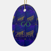 Frans Blauw "Let's Go Zebra" Abstracte druk Keramisch Ornament (Links)
