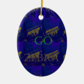 Frans Blauw "Let's Go Zebra" Abstracte druk Keramisch Ornament (Voorkant)