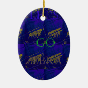Frans Blauw "Let's Go Zebra" Abstracte druk Keramisch Ornament