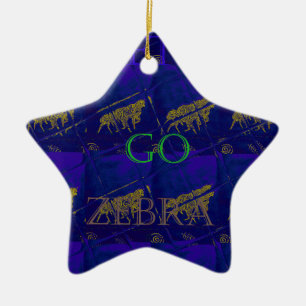 Frans Blauw "Let's Go Zebra" Abstracte druk Keramisch Ornament