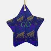 Frans Blauw "Let's Go Zebra" Abstracte druk Keramisch Ornament (Links)
