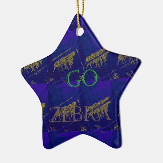 Frans Blauw "Let's Go Zebra" Abstracte druk Keramisch Ornament (Links)