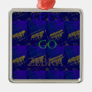 Frans Blauw "Let's Go Zebra" Abstracte druk Metalen Ornament