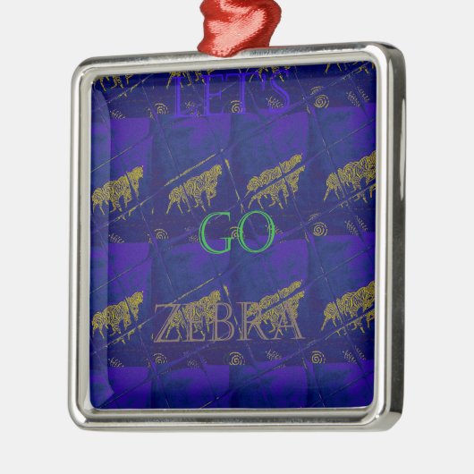 Frans Blauw "Let's Go Zebra" Abstracte druk Metalen Ornament (Links)
