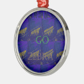 Frans Blauw "Let's Go Zebra" Abstracte druk Metalen Ornament (Links)