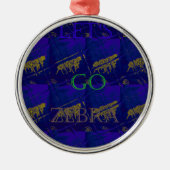Frans Blauw "Let's Go Zebra" Abstracte druk Metalen Ornament (Voorkant)