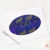 Frans Blauw "Let's Go Zebra" Abstracte druk Ovale Sticker (Envelop)