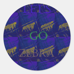 Frans Blauw "Let's Go Zebra" Abstracte druk Ronde Sticker
